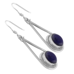 925 sterling silver blue Lapis Lazuli dangle earrings